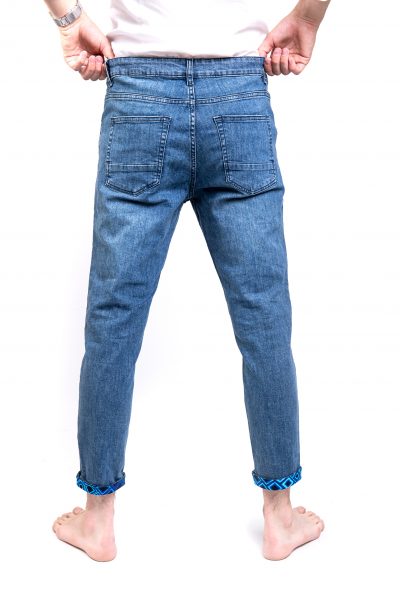 Blue Ripped Stretch Skinny Fit Jeans Back