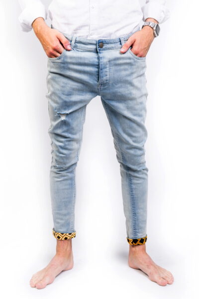 Distressed Skinny Stretch Denim Jeans Front